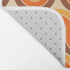 70s Retro Vintage Style Wave Pattern Autumn Brown Orange and Yellow Bath Mat Gallery Image 2