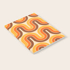 70s Retro Vintage Style Wave Pattern Autumn Brown Orange and Yellow Notebook Gallery Image 2