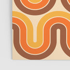 70s Retro Vintage Style Wave Pattern Autumn Brown Orange and Yellow Poster Gallery Image 3