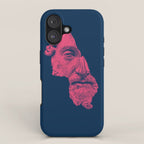 MARCUS AURELIUS ANTONINUS AUGUSTUS / prussian blue / vivid red iPhone Case Gallery Image 1