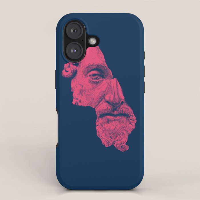 MARCUS AURELIUS ANTONINUS AUGUSTUS / prussian blue / vivid red iPhone Case Gallery Image 1