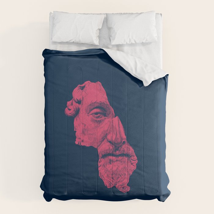 MARCUS AURELIUS ANTONINUS AUGUSTUS / prussian blue / vivid red Comforter Gallery Image 6