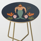 Hipster Mermaid Merman With Tattoos Poseidon King Of The Sea Midcentury Modern Cool Magical Mystical Abstract Art Bohemian Boho Style Trendy  Side Table Gallery Image 2