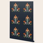 Hipster Mermaid Merman With Tattoos Poseidon King Of The Sea Midcentury Modern Cool Magical Mystical Abstract Art Bohemian Boho Style Trendy  Wallpaper Gallery Image 2