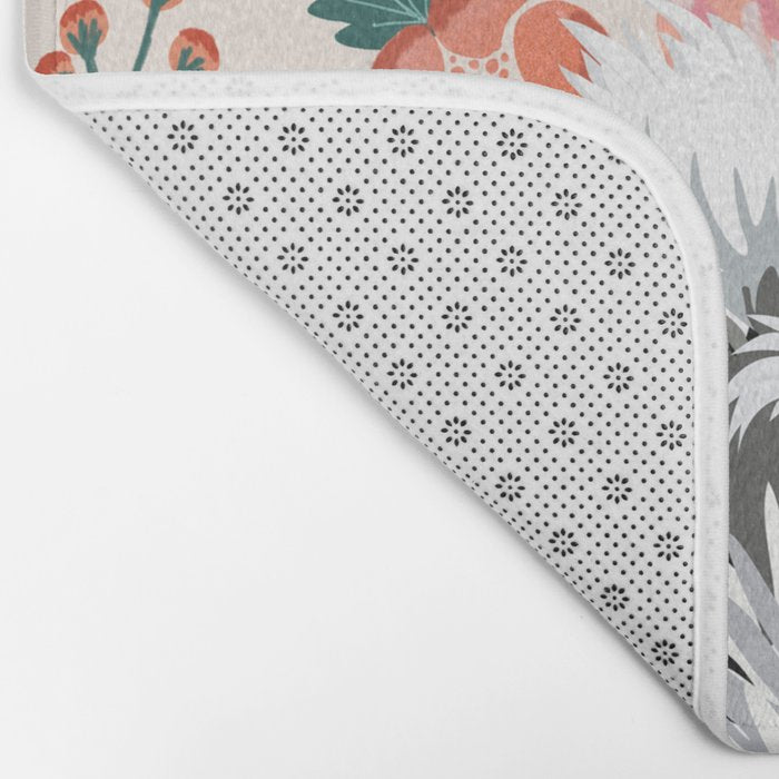 Bernedoodle floral pet portrait art print and dog gifts Bath Mat Gallery Image 2
