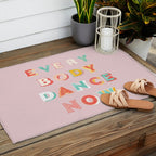 EVERYBODY DANCE NOW - bright typography Outdoor Rug Gallery Image 2