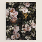 Antique Botanical Roses And  Chamomile Midnight Garden Jigsaw Puzzle Gallery Image 1