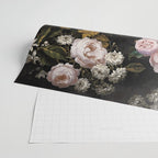 Antique Botanical Roses And  Chamomile Midnight Garden Wrapping Paper Gallery Image 2