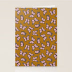 monarch butterflies - pink on ginger Stationery Card Gallery Image 2
