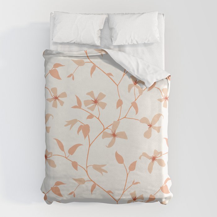 Floral Clematis Vine Duvet Cover Gallery Image 1