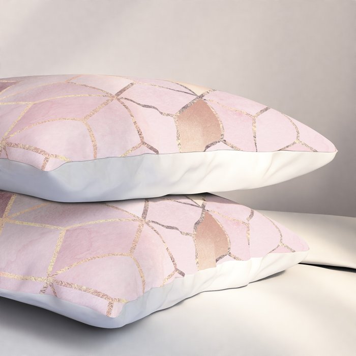 Pink And Grey Gradient Cubes Pillow Sham Gallery Image 3