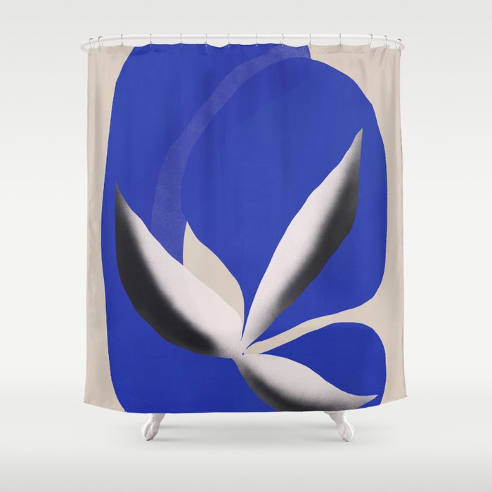 Liquid cobalt blue abstraction 02 Shower Curtain Gallery Image 1