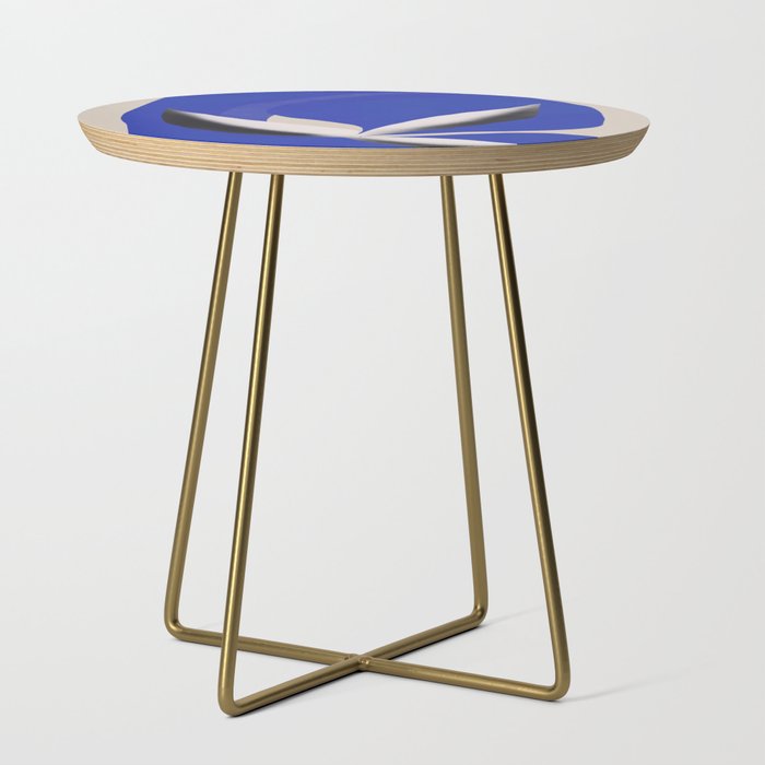 Liquid cobalt blue abstraction 02 Side Table Gallery Image 1