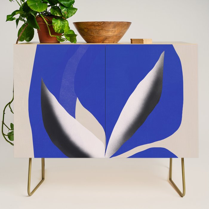 Liquid cobalt blue abstraction 02 Credenza Gallery Image 1