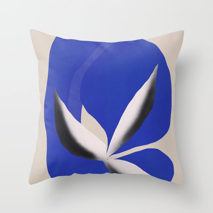 Liquid cobalt blue abstraction 02 Throw Pillow Gallery Image 1