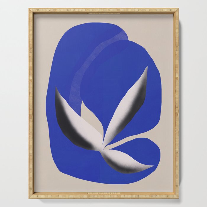 Liquid cobalt blue abstraction 02 Serving Tray Gallery Image 1