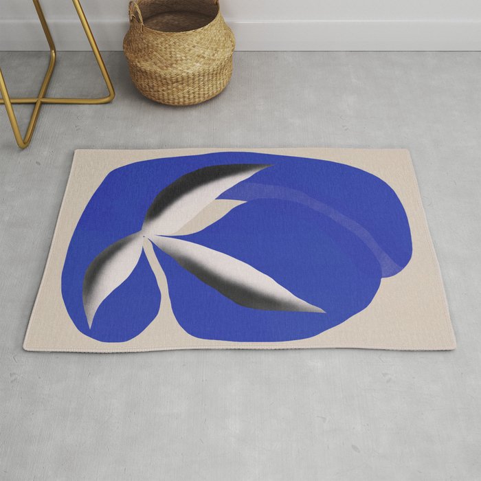 Liquid cobalt blue abstraction 02 Rug Gallery Image 1