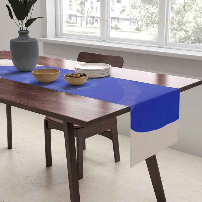 Liquid cobalt blue abstraction 02 Table Runner Gallery Image 2