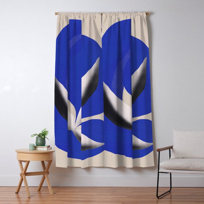 Liquid cobalt blue abstraction 02 Window Curtain Gallery Image 5
