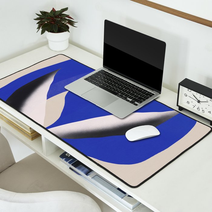 Liquid cobalt blue abstraction 02 Desk Mat Gallery Image 2