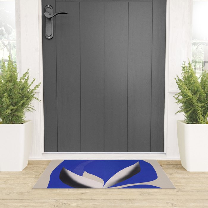 Liquid cobalt blue abstraction 02 Welcome Mat Gallery Image 3