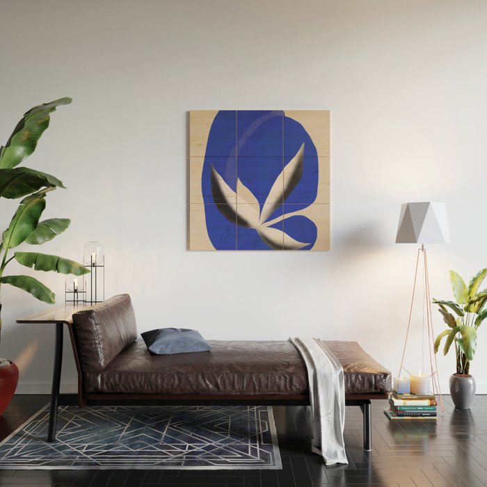 Liquid cobalt blue abstraction 02 Wood Wall Art Gallery Image 2