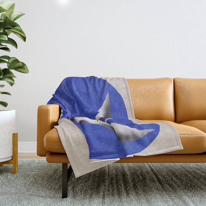 Liquid cobalt blue abstraction 02 Throw Blanket Gallery Image 1