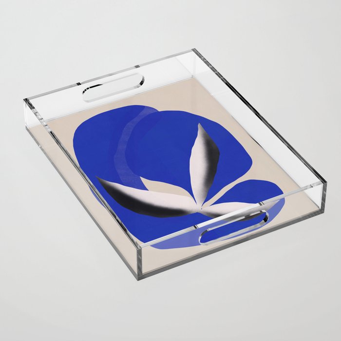Liquid cobalt blue abstraction 02 Acrylic Tray Gallery Image 1
