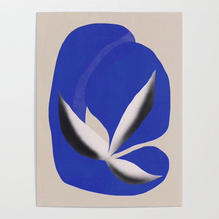 Liquid cobalt blue abstraction 02 Poster Gallery Image 1