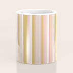 Splendid Stripes - Retro Modern Stripe Pattern in Gold, Pink, White, and Mushroom Coffee Mug Gallery Image 4