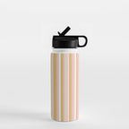 Splendid Stripes - Retro Modern Stripe Pattern in Gold, Pink, White, and Mushroom Water Bottle Gallery Image 1
