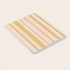 Splendid Stripes - Retro Modern Stripe Pattern in Gold, Pink, White, and Mushroom Notebook Gallery Image 3