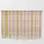 Splendid Stripes - Retro Modern Stripe Pattern in Gold, Pink, White, and Mushroom Wall Hanging Gallery Image 1
