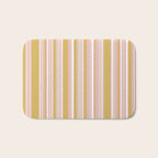 Splendid Stripes - Retro Modern Stripe Pattern in Gold, Pink, White, and Mushroom Bath Mat Gallery Image 1