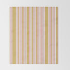 Splendid Stripes - Retro Modern Stripe Pattern in Gold, Pink, White, and Mushroom Throw Blanket Gallery Image 2