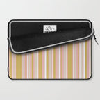 Splendid Stripes - Retro Modern Stripe Pattern in Gold, Pink, White, and Mushroom Laptop Sleeve Gallery Image 2