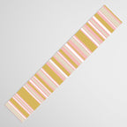 Splendid Stripes - Retro Modern Stripe Pattern in Gold, Pink, White, and Mushroom Table Runner Gallery Image 3