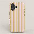 Splendid Stripes - Retro Modern Stripe Pattern in Gold, Pink, White, and Mushroom iPhone Case Gallery Image 1