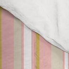 Splendid Stripes - Retro Modern Stripe Pattern in Gold, Pink, White, and Mushroom Comforter Gallery Image 4