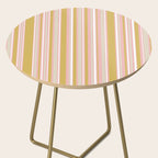 Splendid Stripes - Retro Modern Stripe Pattern in Gold, Pink, White, and Mushroom Side Table Gallery Image 2