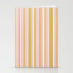 Splendid Stripes - Retro Modern Stripe Pattern in Gold, Pink, White, and Mushroom Stationery Card Gallery Image 2