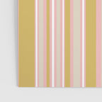 Splendid Stripes - Retro Modern Stripe Pattern in Gold, Pink, White, and Mushroom Poster Gallery Image 3