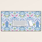 Colorful Coastal Chinoiserie  Desk Mat Gallery Image 1