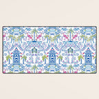 Colorful Coastal Chinoiserie  Desk Mat Gallery Image 3