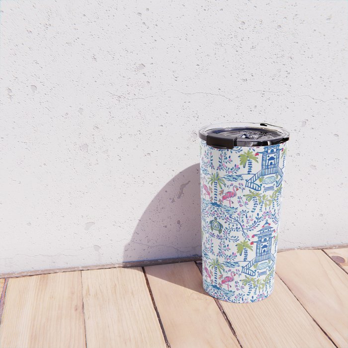 Colorful Coastal Chinoiserie  Travel Mug Gallery Image 4