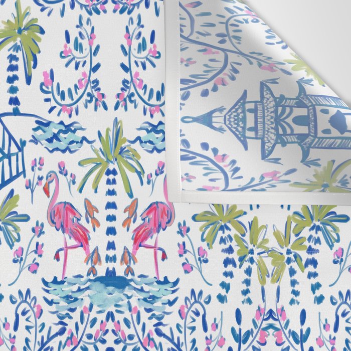 Colorful Coastal Chinoiserie  Wall Tapestry Gallery Image 3