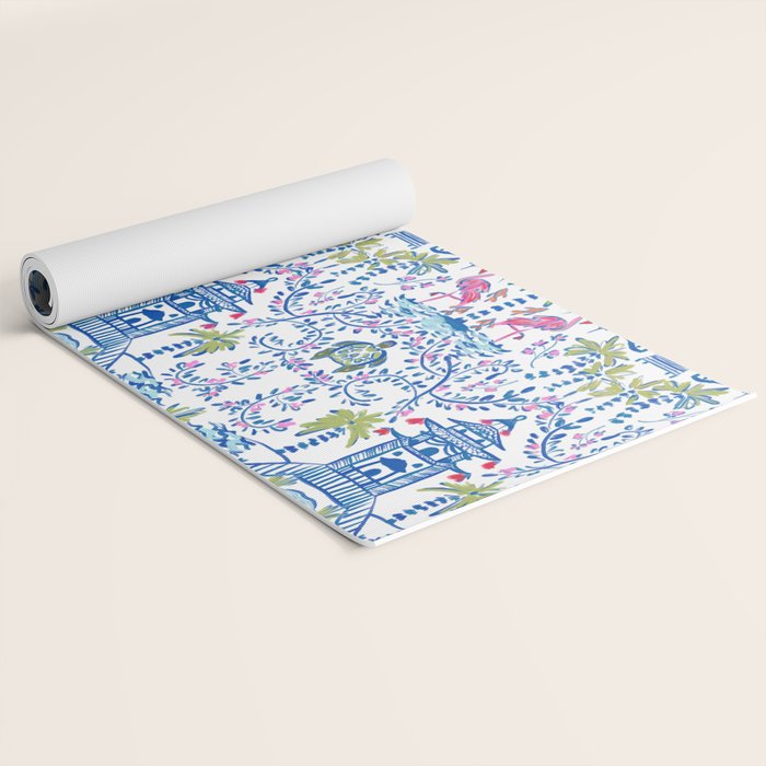 Colorful Coastal Chinoiserie  Yoga Mat Gallery Image 2