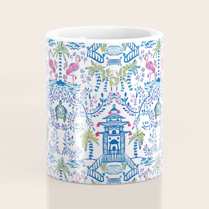 Colorful Coastal Chinoiserie  Coffee Mug Gallery Image 4