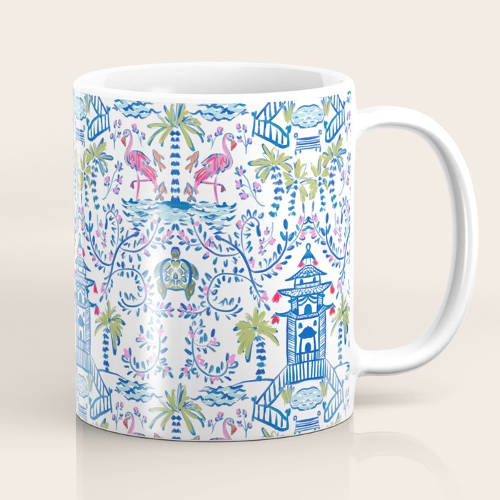 Colorful Coastal Chinoiserie  Coffee Mug Gallery Image 1