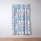 Colorful Coastal Chinoiserie  Window Curtain Gallery Image 3